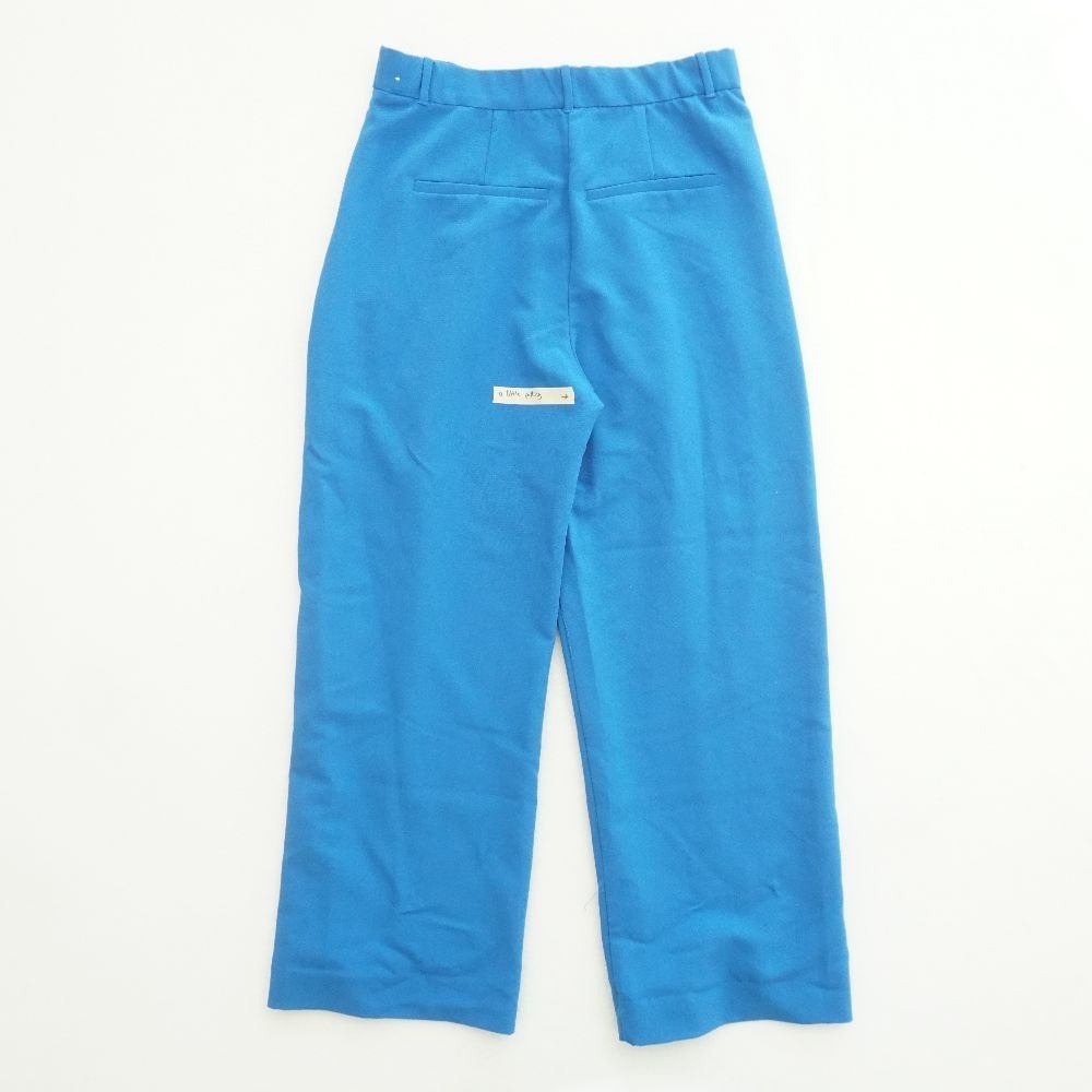 Abercrombie & Fitch Blue Wide Leg Pleated Trousers Dress Pants Size 32/14 - Picture 3 of 10